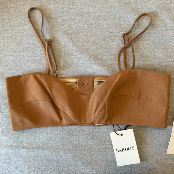 Athena Crop Top In Chestnut Bralette Bra - Picture 5 of 8